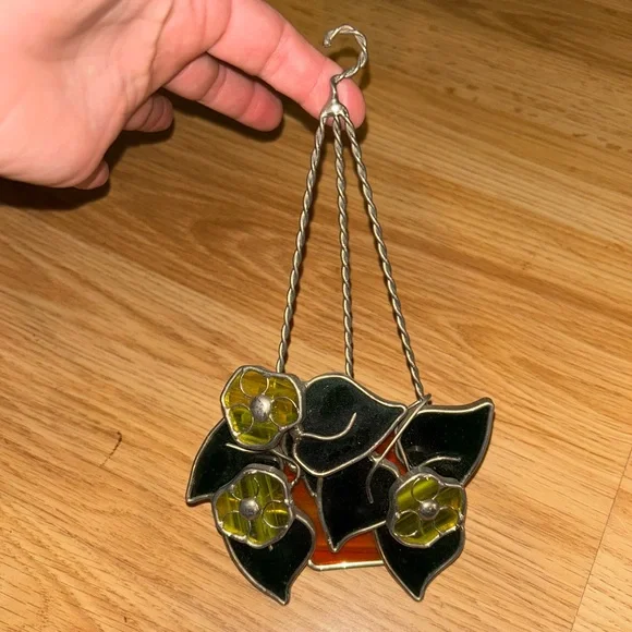 Tiffany Stained Glass Suncatcher Hanging Houseplant 6Pc Collectible Decor Bundle - Picture 3 of 8